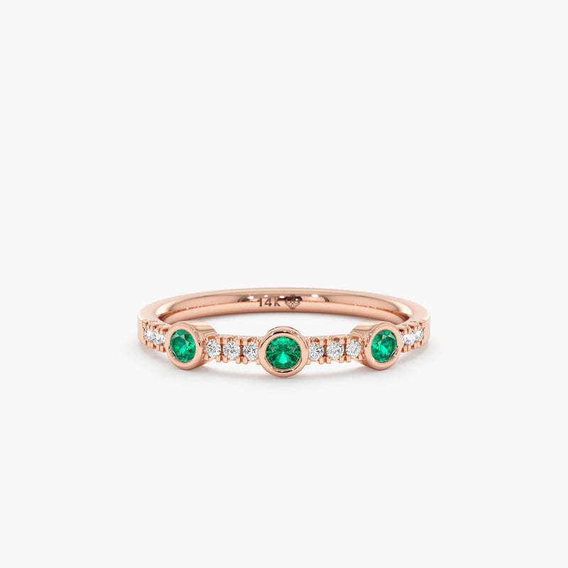 rose gold may birthstone emerald band