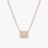 rose gold multiple natural diamond pendant necklace