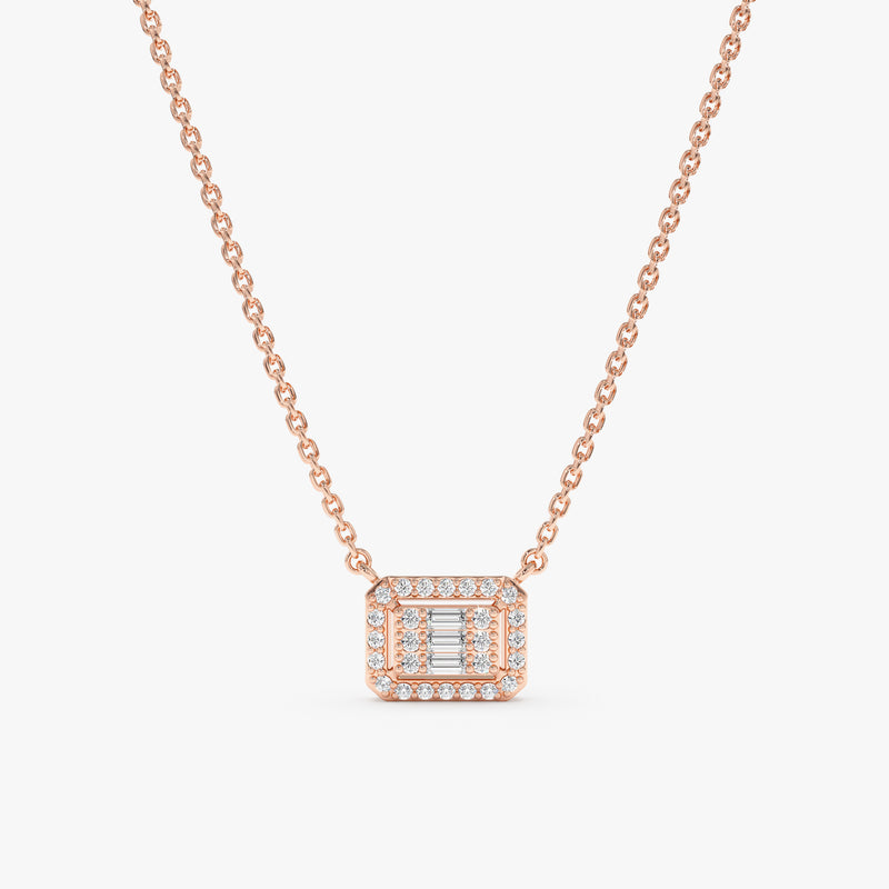 rose gold multiple natural diamond pendant necklace