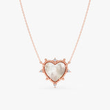 Mother of Pearl Heart Necklace, Daryana