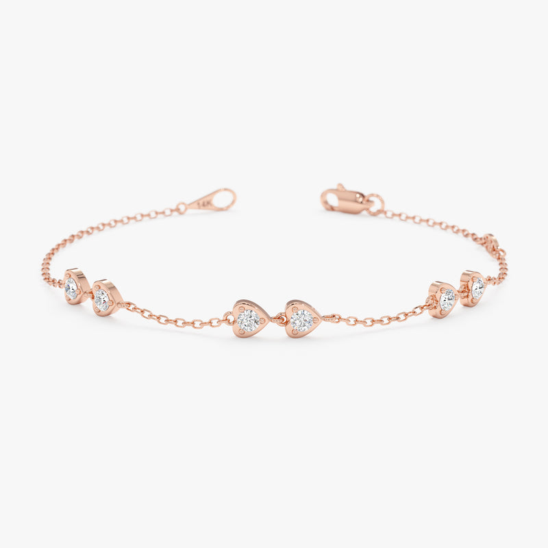 Heart Shape Diamond Bracelet, Virelai