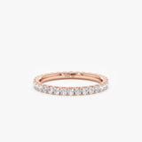 rose gold april birthstone clear diamond band
