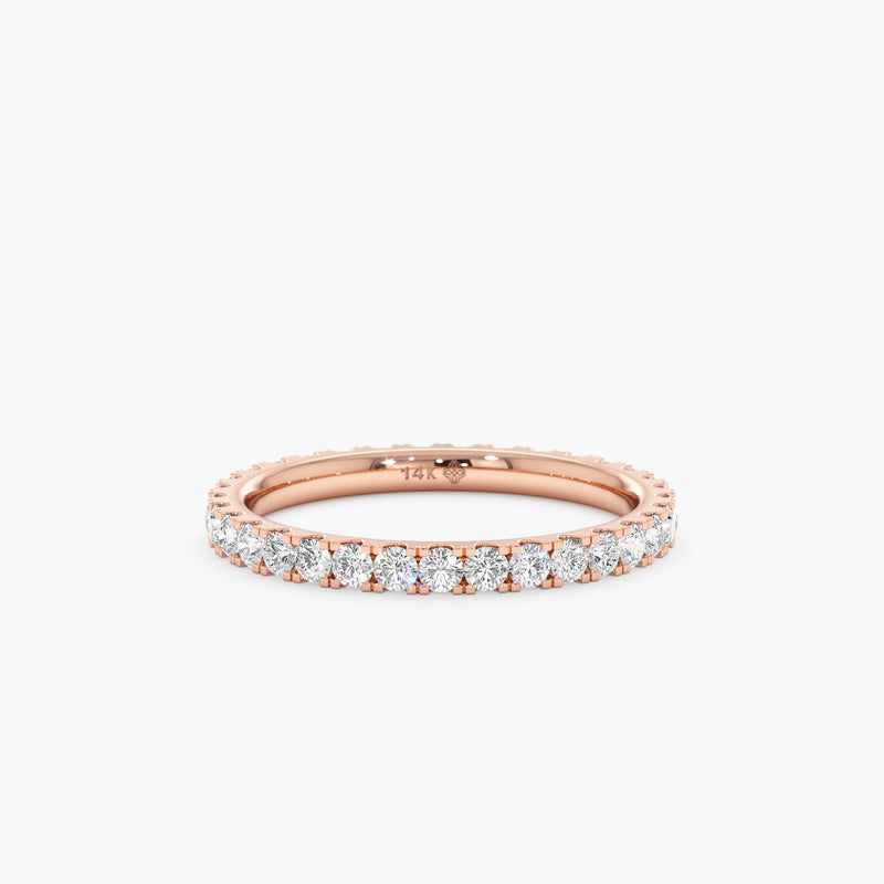 rose gold april birthstone clear diamond band