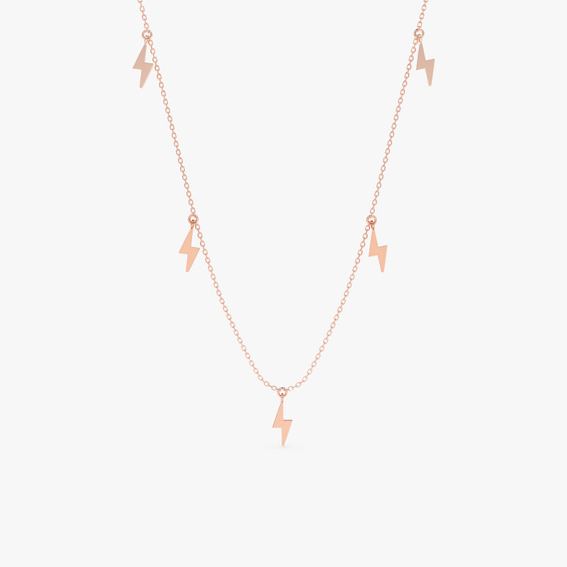 Lightning bolt necklace, gold, statement jewelry.