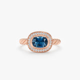 Natural London Blue Topaz & Diamond Ring, Faelina