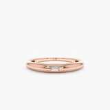 rose gold stacking ring with april birthstone diamond