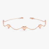 Solid Gold Multi Heart Bracelet, Zaleira