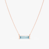 Natural Baguette Aquamarine Necklace, Vix