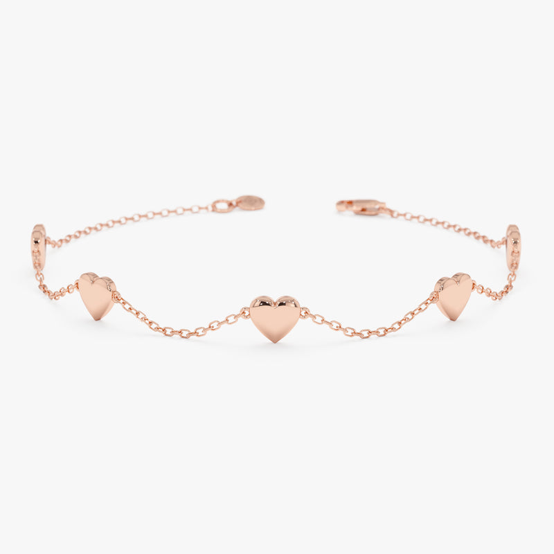 Solid Gold Multi Heart Bracelet, Zaleira