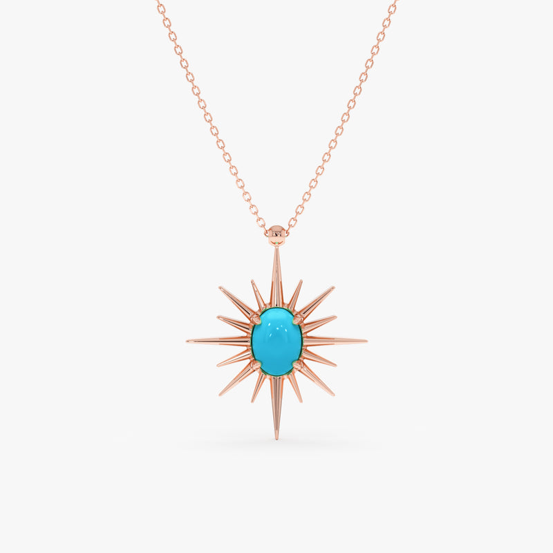 Turquoise Sunburst Pendant, Talitha