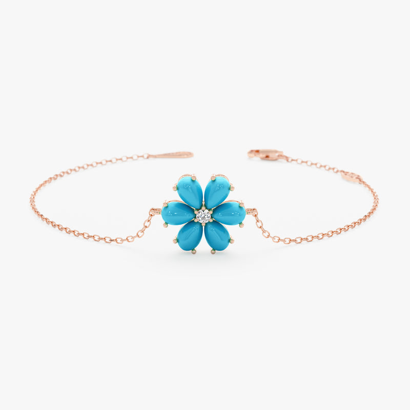 Turquoise Flower Bracelet, Junelle