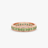 rose gold princess cut peridot ring