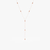Solid Gold Beaded Lariat Necklace, Lyla