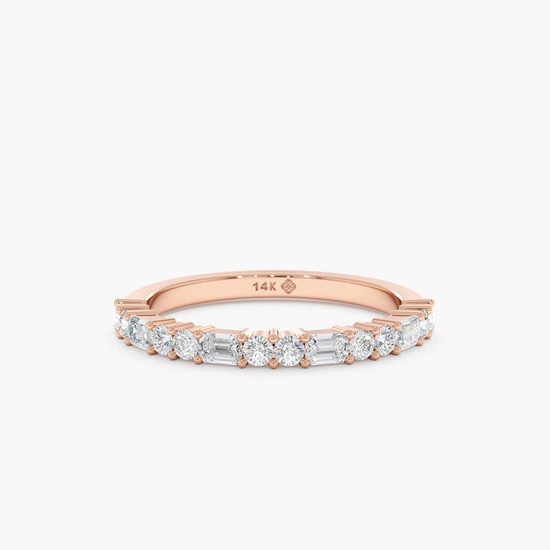 rose gold natural diamond ring