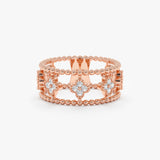 14k or 18k rose gold diamond ring