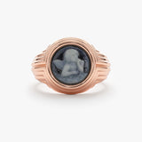 blue angel on rose gold band