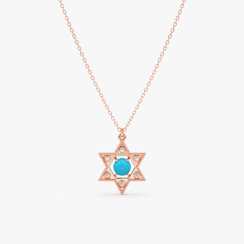 Turquoise Star of David Necklace, Ysolina