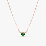 natural green emerald in rose gold cable chain