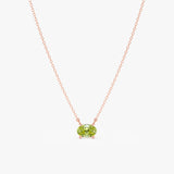 Solid Gold Moonstone Oval Necklace, Loa