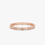 rose gold petite full eternity with april birthstone white diamonds