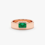 18k rose gold may birthstone emerald band