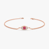 rose gold red ruby eye protection bracelet