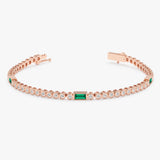 Lab Grown Diamond and Emerald Tennis Bracelet, Ravynna