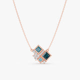 Cluster Blue Topaz Necklace, Fenice