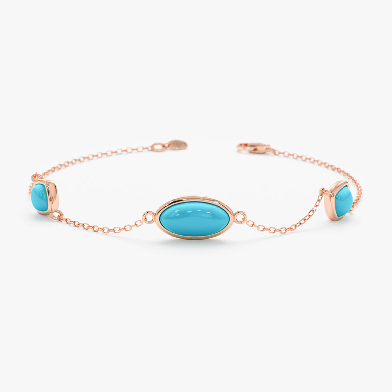 Oval Turquoise Station Bracelet, Tindra