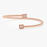 Rose Gold Ball Bangle with 
Natural White Diamonds