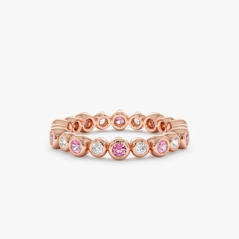 rose gold pink gemstone full eternity