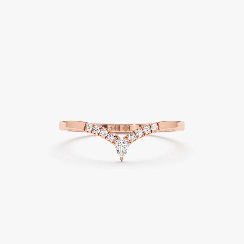 rose gold curved ring