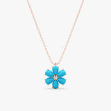 Turquoise Flower Necklace, Junelle