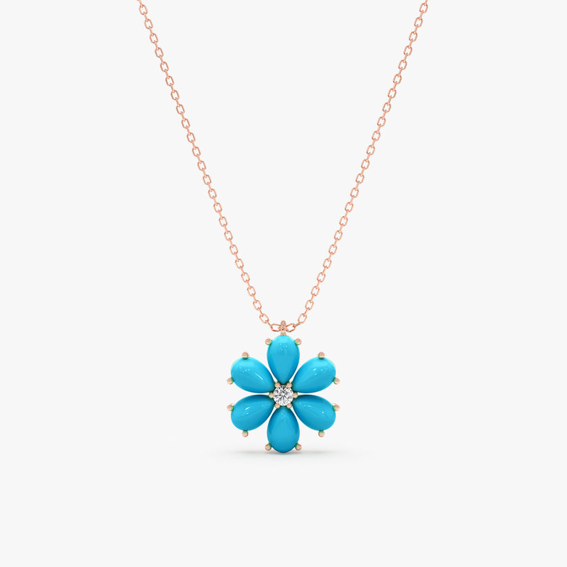 Turquoise Flower Necklace, Junelle