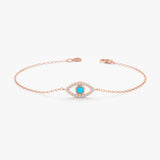 rose gold protection turquoise bracelet