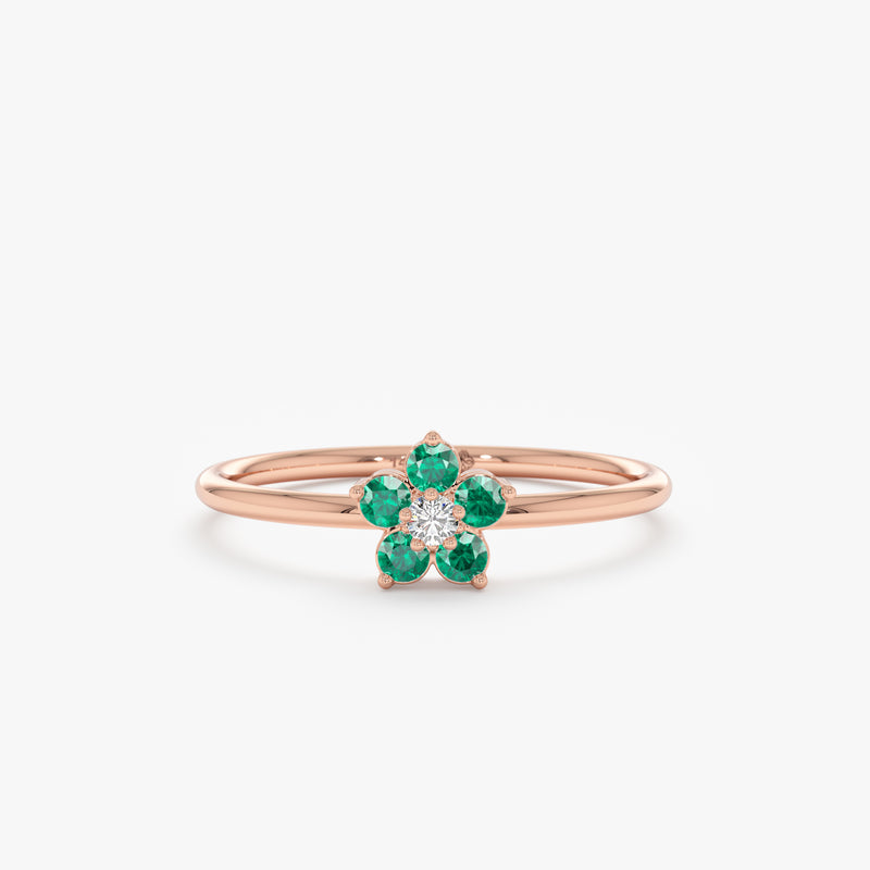 rose gold may birthstone ring
