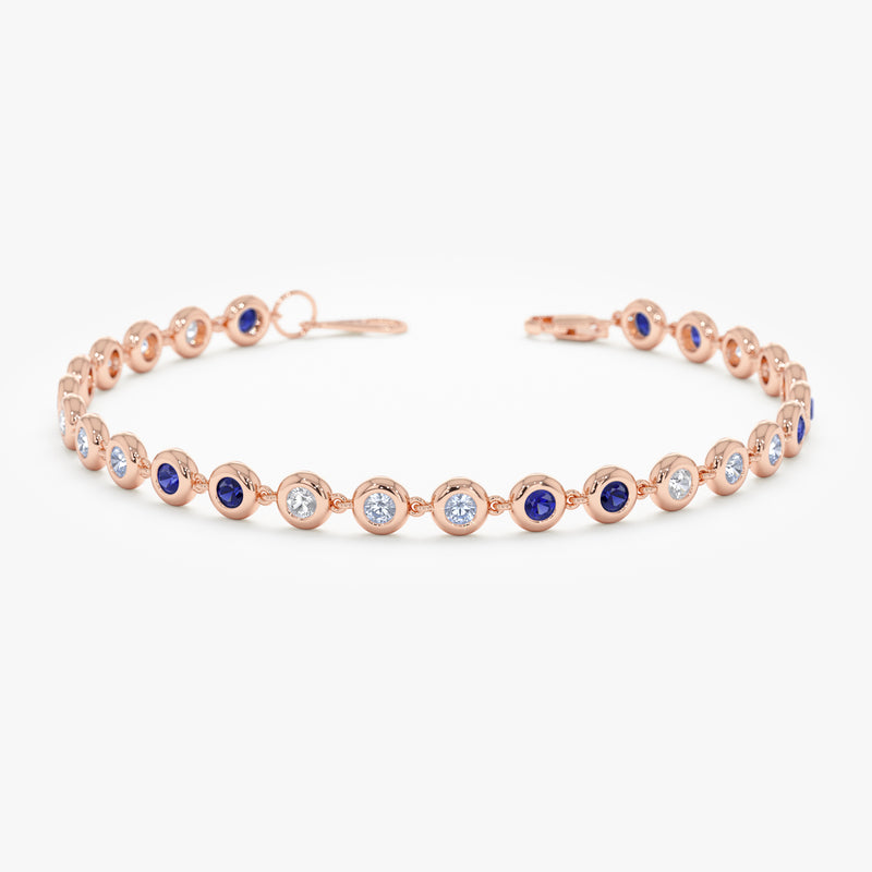 Ombre Blue Sapphire Tennis Bracelet, Petra