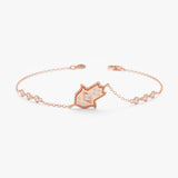 solid rose gold hamsa hand diamond bracelet 