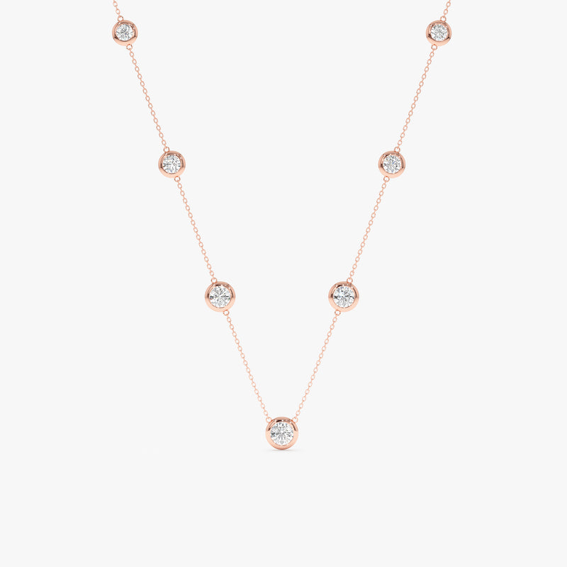Lab-Grown Diamond Bezel Station Necklace, Remington