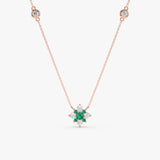 Emerald Diamond Clover Necklace, Deborah