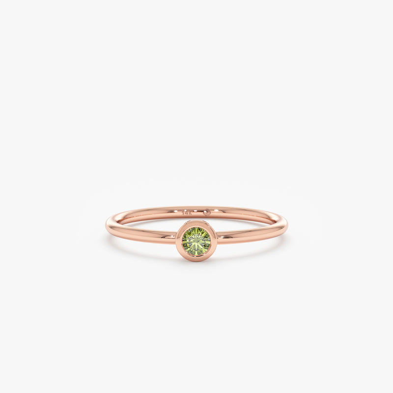rose gold handmade natural peridot ring