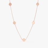 14k rose gold mini discs necklace 