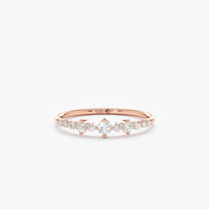 rose gold natural diamond ring