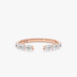 Oval Diamond Open Cuff Ring, Ruea