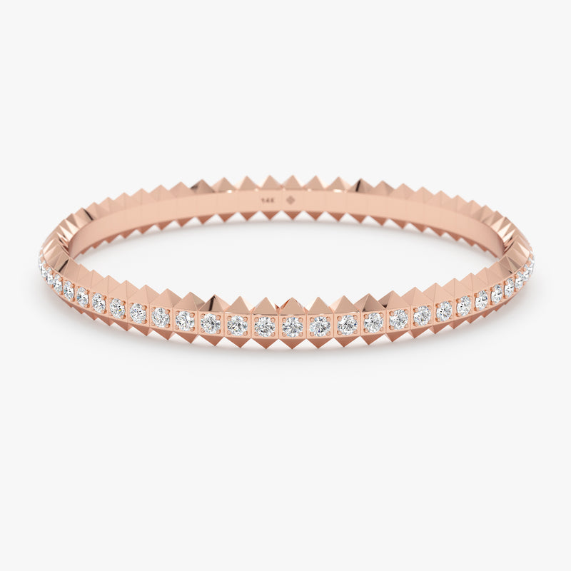 18k Diamond Spike Tennis Bracelet in Rose Gold