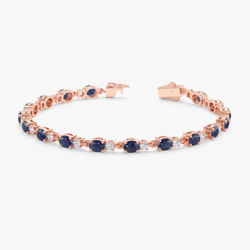 Sapphire and diamond garland bracelet inspired by royal elegance.