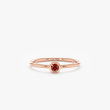 rose gold  bezel set garnet