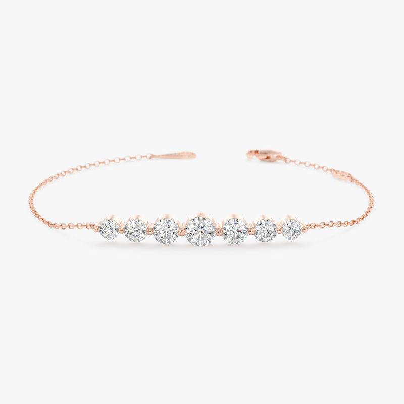 Graduated Lab Grown Diamond Bracelet, Bar Bracelet, Lunara