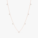 handcrafted 14k solid gold multi diamond set necklace