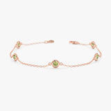 rose gold peridot station necklace